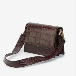 Like New- JW PEI Women's Mini Flap Crossbody - Brown Croc